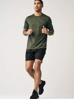 Black Active Cargo Gym Training Shorts
