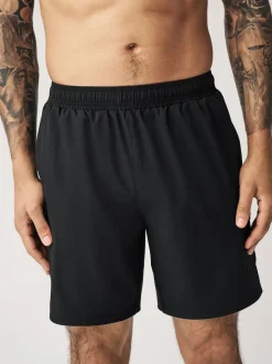 Black Active Cargo Gym Training Shorts