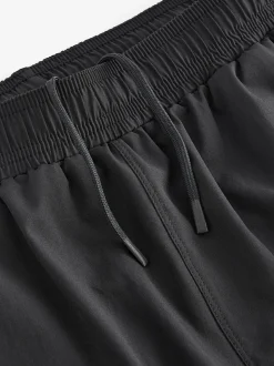 Black Active Cargo Gym Training Shorts