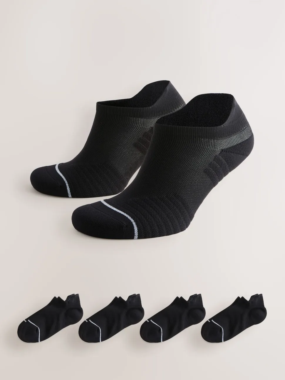 Black Active Cushioned Sports Trainer Socks 4 Pack