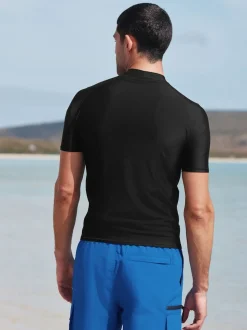 Black Active Short Sleeve Rash Vest