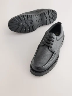 Black Apron Leather Shoes