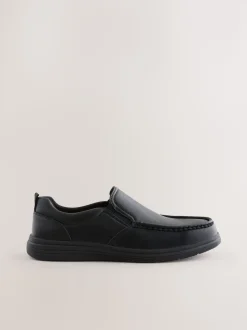 Black Apron Slip-On Shoes