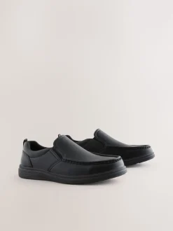 Black Apron Slip-On Shoes