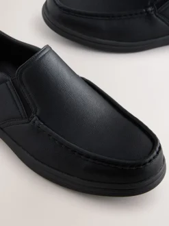 Black Apron Slip-On Shoes