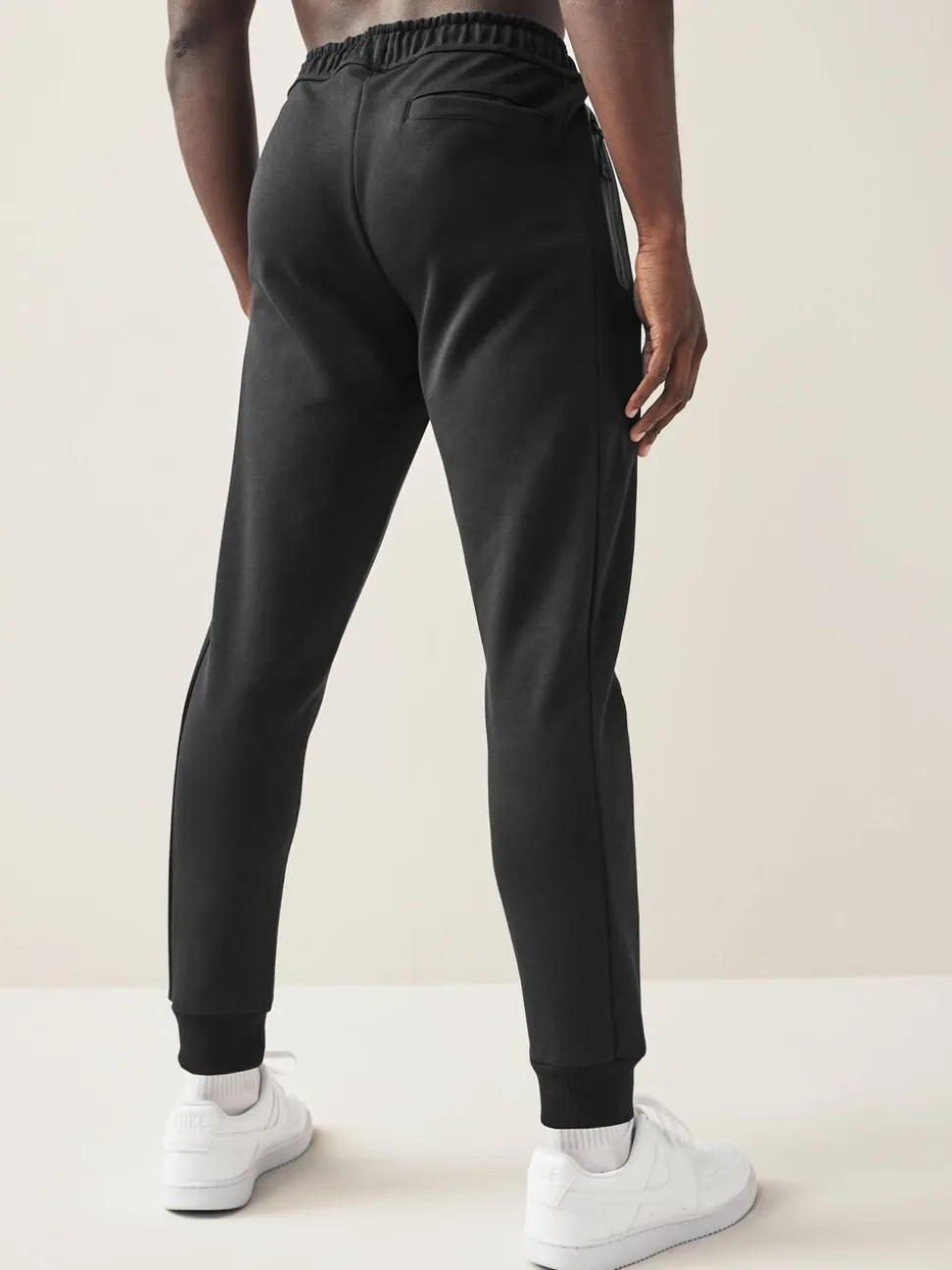 Black Athleisure Cuffed Joggers