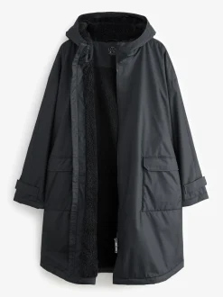 Black Borg Lined Shower Resistant Changing Robe