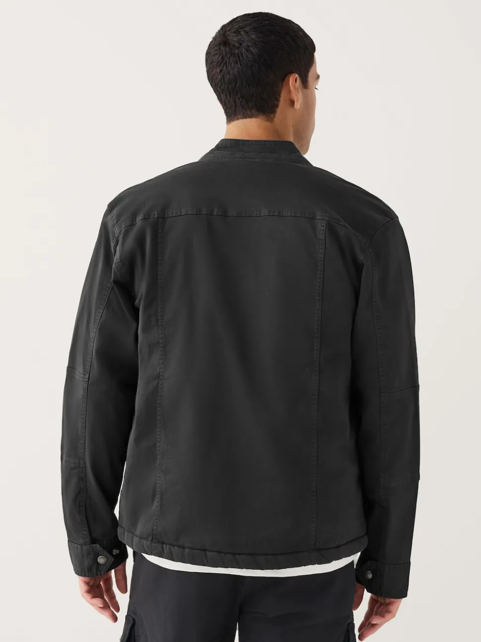 Black Borg Lined Zip Through Funnel Jacket