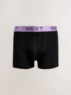 Black Bright Colour Shiny Waistbands A-Front Boxers 10 Pack