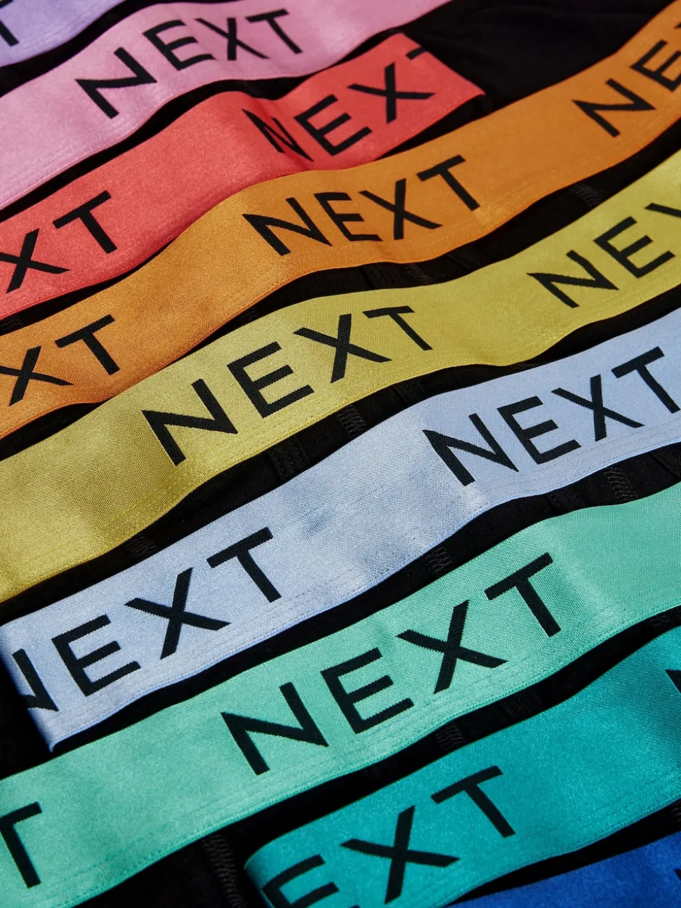 Black Bright Colour Shiny Waistbands A-Front Boxers 10 Pack