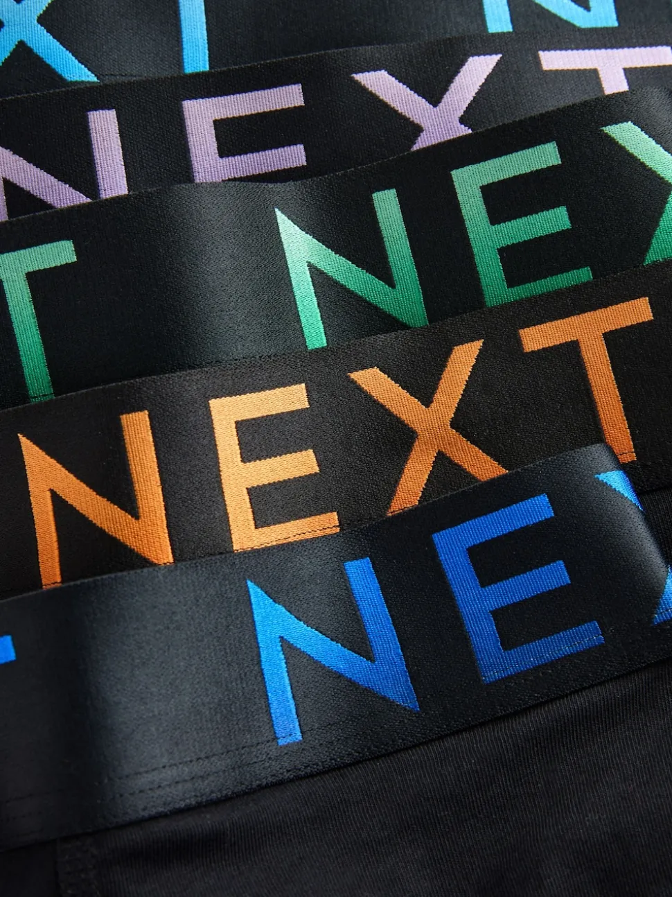 Black Bright Ombre Text Waistband 10 pack Cotton Rich Blend Hipsters Boxers