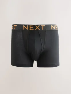 Black Bright Ombre Text Waistband 10 pack Cotton Rich Blend Hipsters Boxers