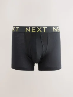 Black Bright Ombre Text Waistband 10 pack Cotton Rich Blend Hipsters Boxers