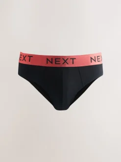 Black Bright Waistband 10 pack Cotton Rich Briefs