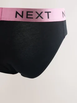 Black Bright Waistband 10 pack Cotton Rich Briefs