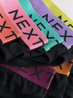 Black Bright Waistband 10 pack Cotton Rich Briefs