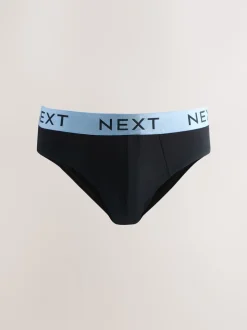 Black Bright Waistband 10 pack Cotton Rich Briefs