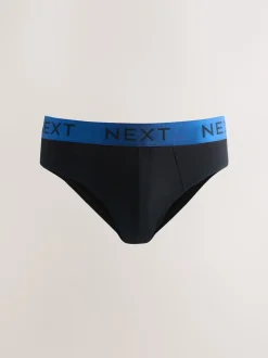 Black Bright Waistband 10 pack Cotton Rich Briefs