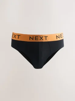 Black Bright Waistband 10 pack Cotton Rich Briefs