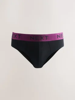 Black Bright Waistband 10 pack Cotton Rich Briefs