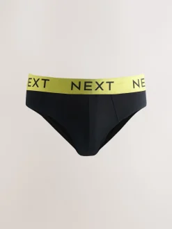 Black Bright Waistband 10 pack Cotton Rich Briefs
