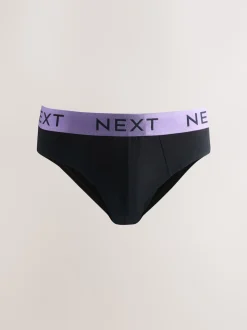 Black Bright Waistband 10 pack Cotton Rich Briefs