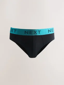 Black Bright Waistband 10 pack Cotton Rich Briefs