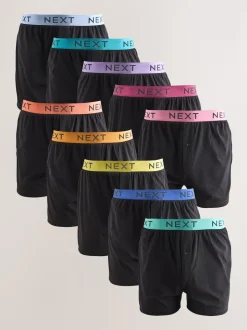 Black Bright Waistband Loose Boxers