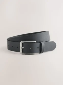 Black Brown Burnished Leather Belts Set 2 Pack