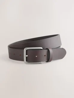Black Brown Burnished Leather Belts Set 2 Pack