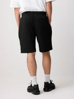 Black Brushed Jersey Zip Pocket Shorts