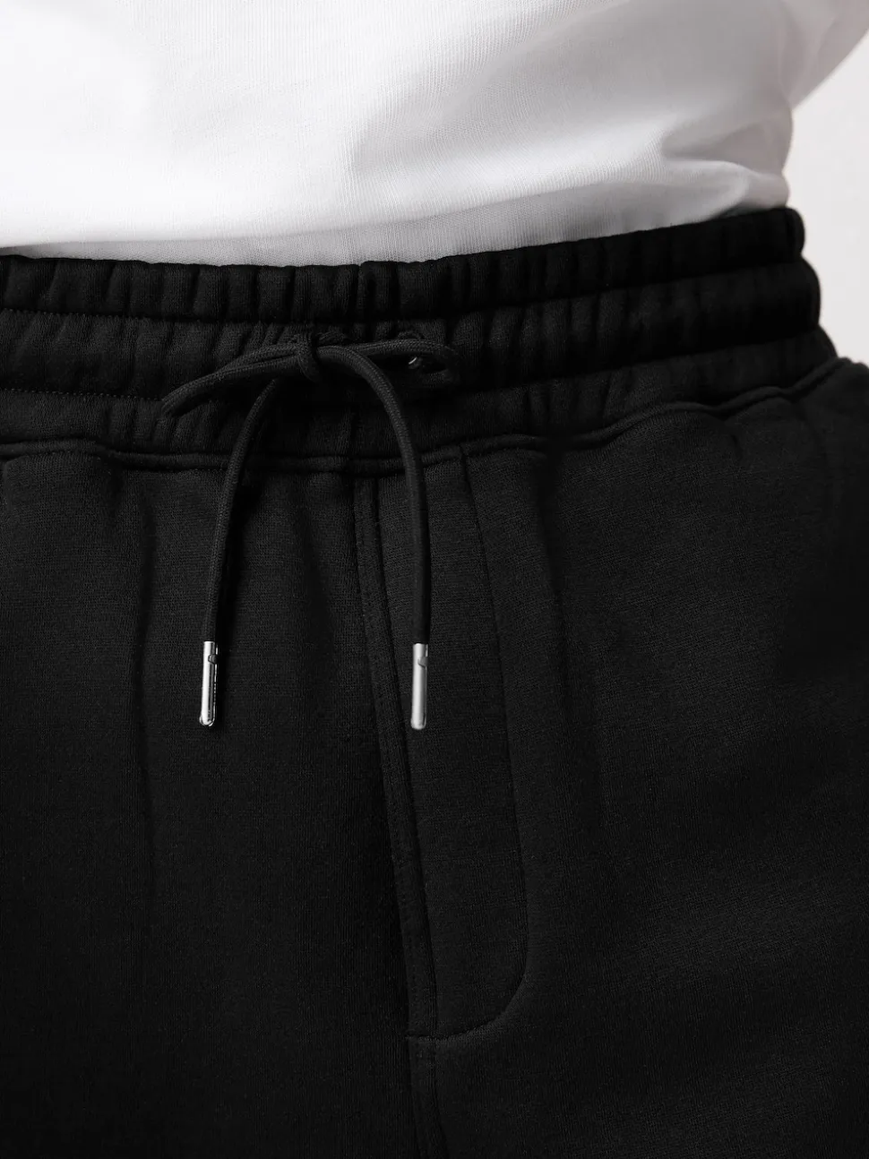Black Brushed Jersey Zip Pocket Shorts