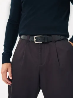 Black Casual Leather Belt