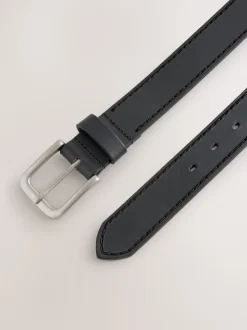Black Casual Leather Belt