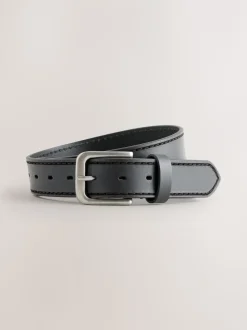 Black Casual Leather Belt