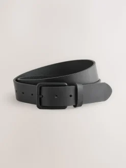Black Casual Leather Belt