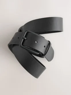 Black Casual Leather Belt