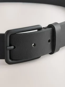 Black Casual Leather Belt
