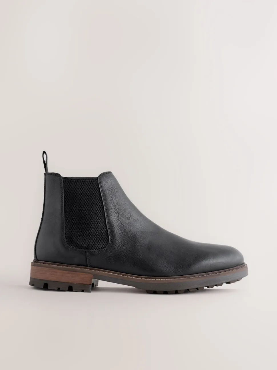 Black Casual Leather Chelsea Boots