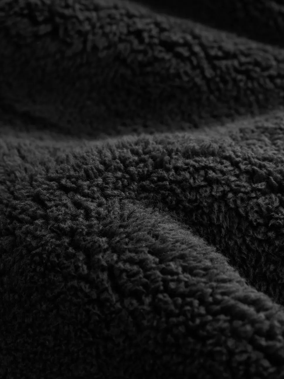 Black Chamonix Pattern Borg Overhead Hoodie