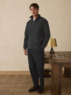 Black Check Long Sleeve Quarter Zip Jumper