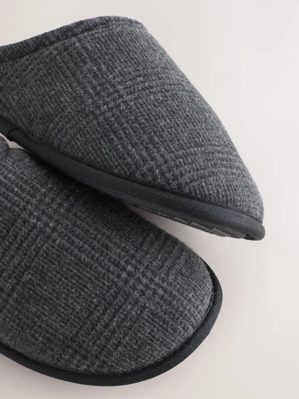 Black Check Mule Slippers