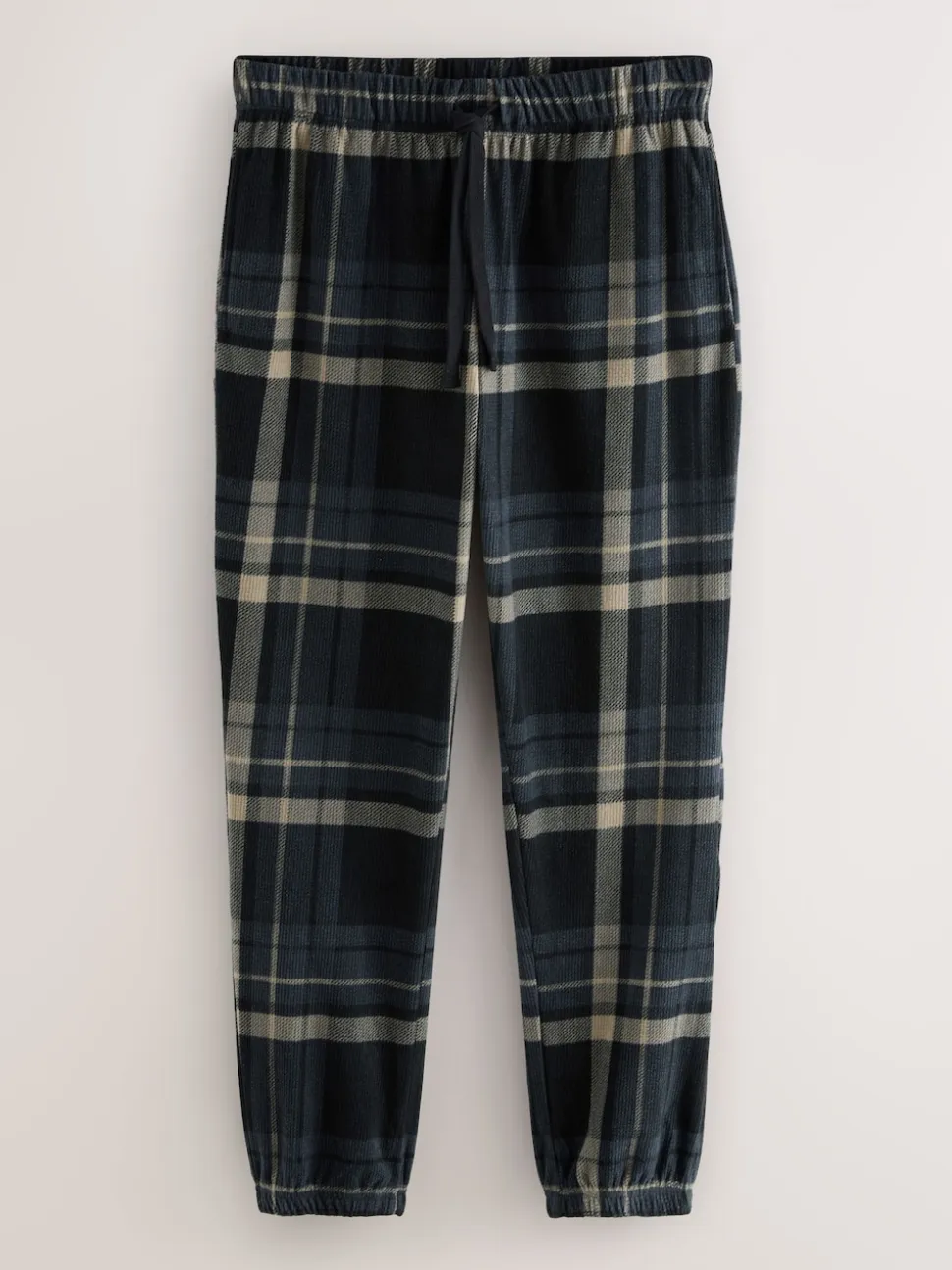Black Check Textured Cosy Motionflex Cuffed Pyjamas Set