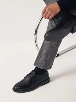 Black Chunky Sole Derby Shoes