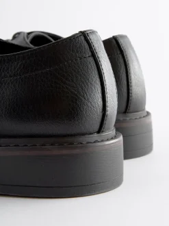 Black Chunky Sole Derby Shoes