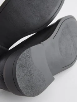 Black Chunky Sole Derby Shoes