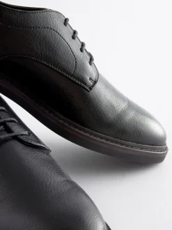 Black Chunky Sole Derby Shoes