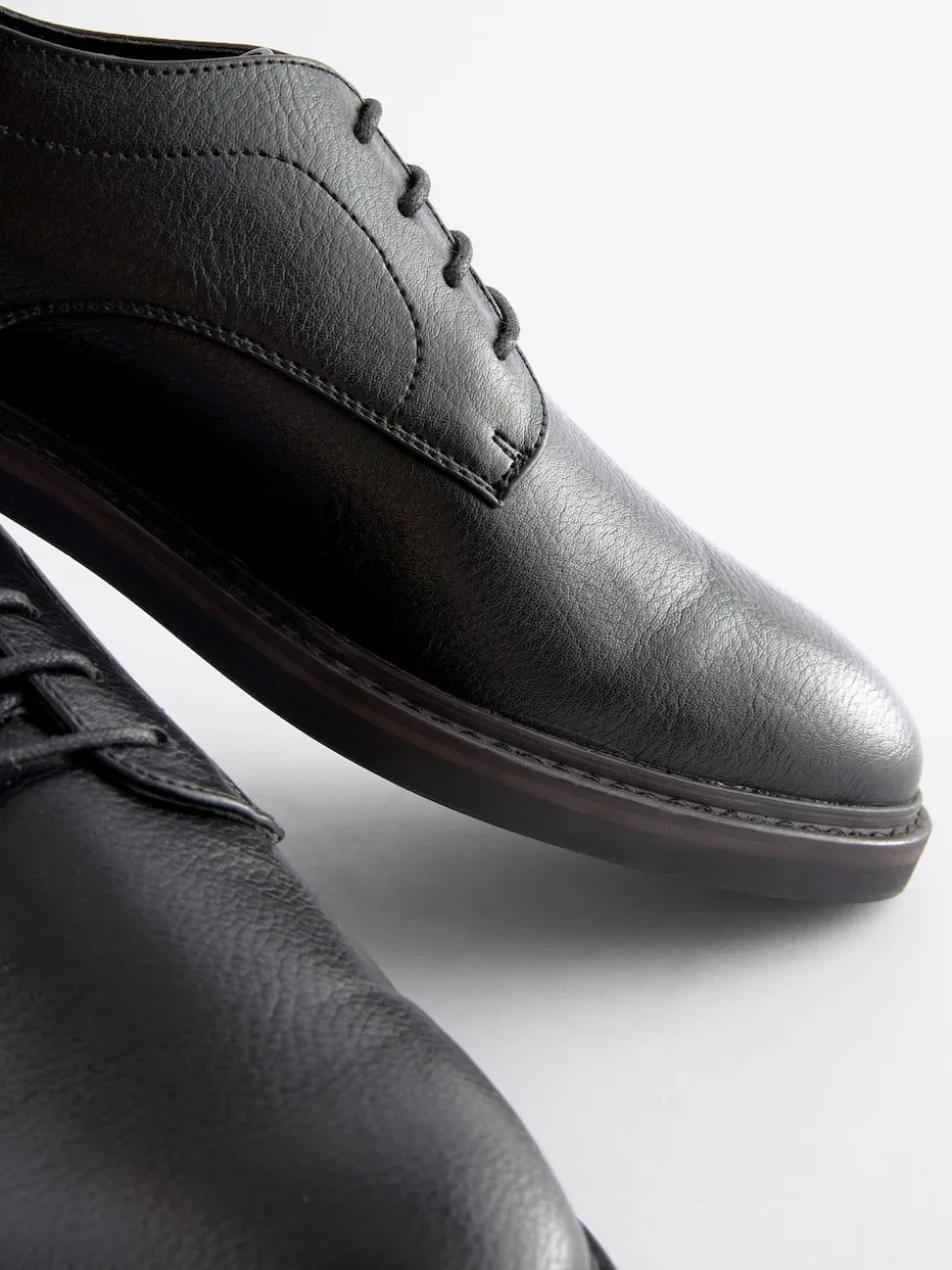 Black Chunky Sole Derby Shoes