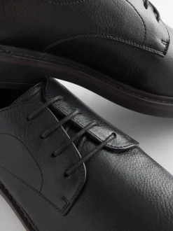 Black Chunky Sole Derby Shoes