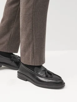 Black Chunky Tassel Loafers
